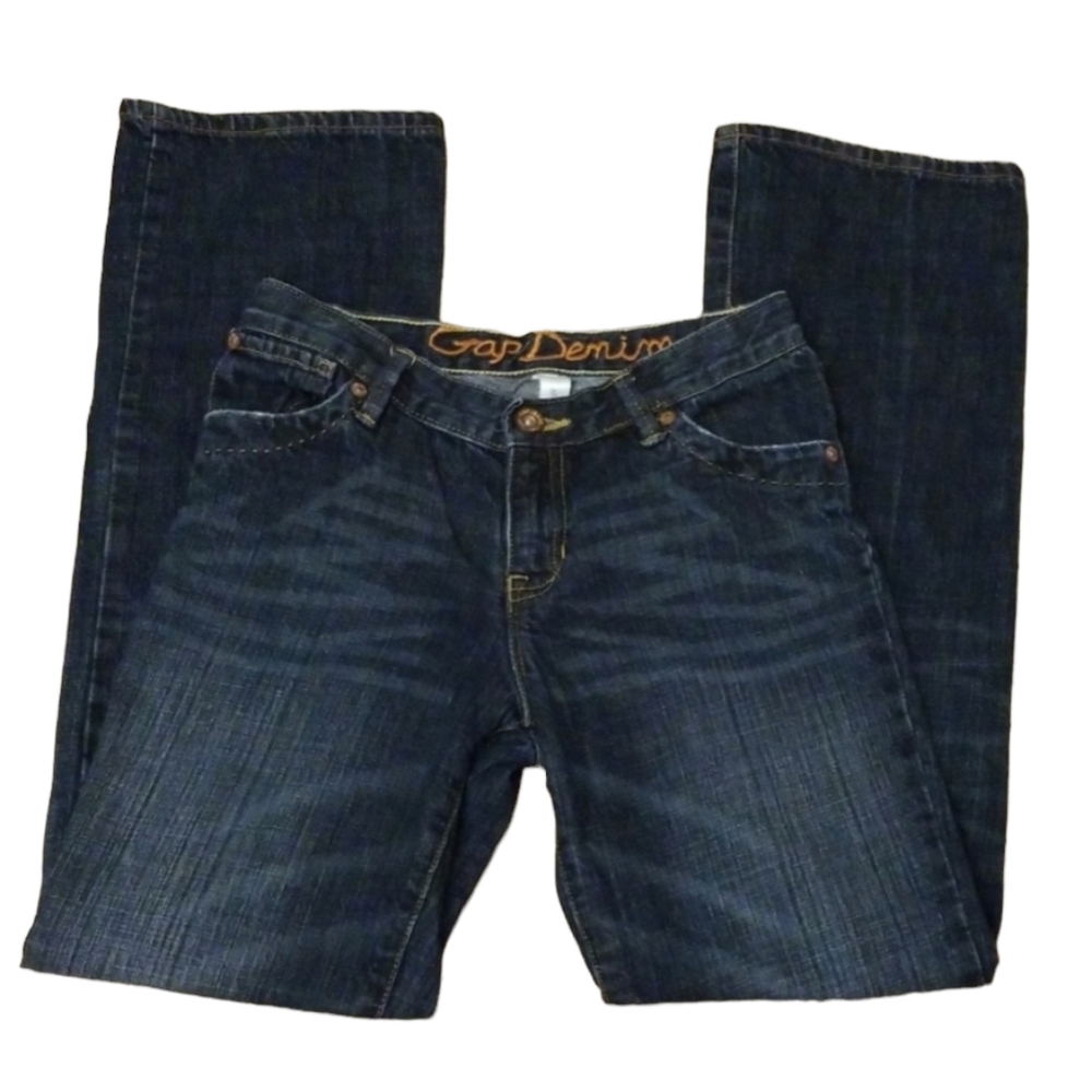 GAP straight leg jeans, dark wash, 12 slim
